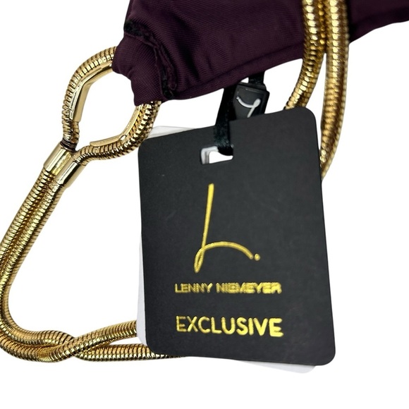 New Lenny Niemeyer Plum Bikini Bottom With Gold Chain - Picture 3 of 8